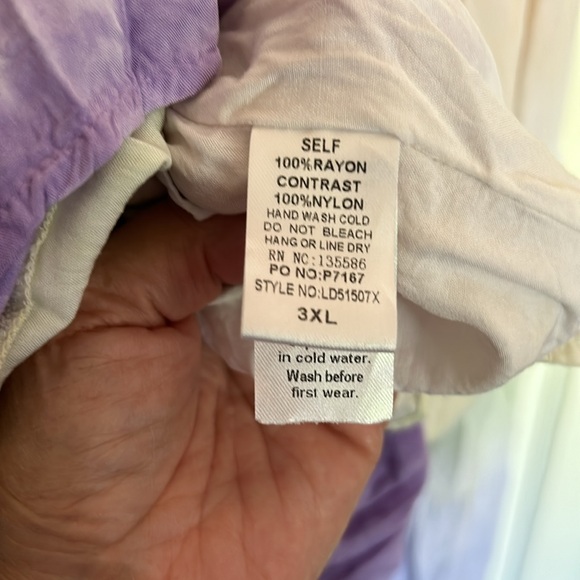 Beautiful Tiedye maxi dress. EUC.Full breast coverage. Lined slip under dress.ss - Picture 6 of 10